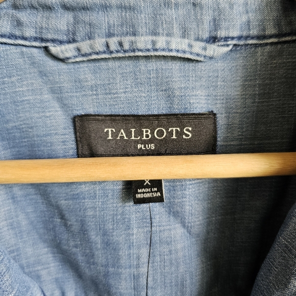 NEW Talbots Buttom Down Women's Blue Denim Jacket Plus Size X - Picture 4 of 6